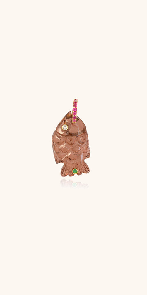 small fish pendant in tourmaline Violette Joaillerie 