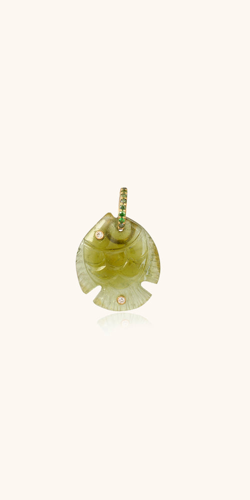 Small tourmaline fish pendant Violette joaillerie