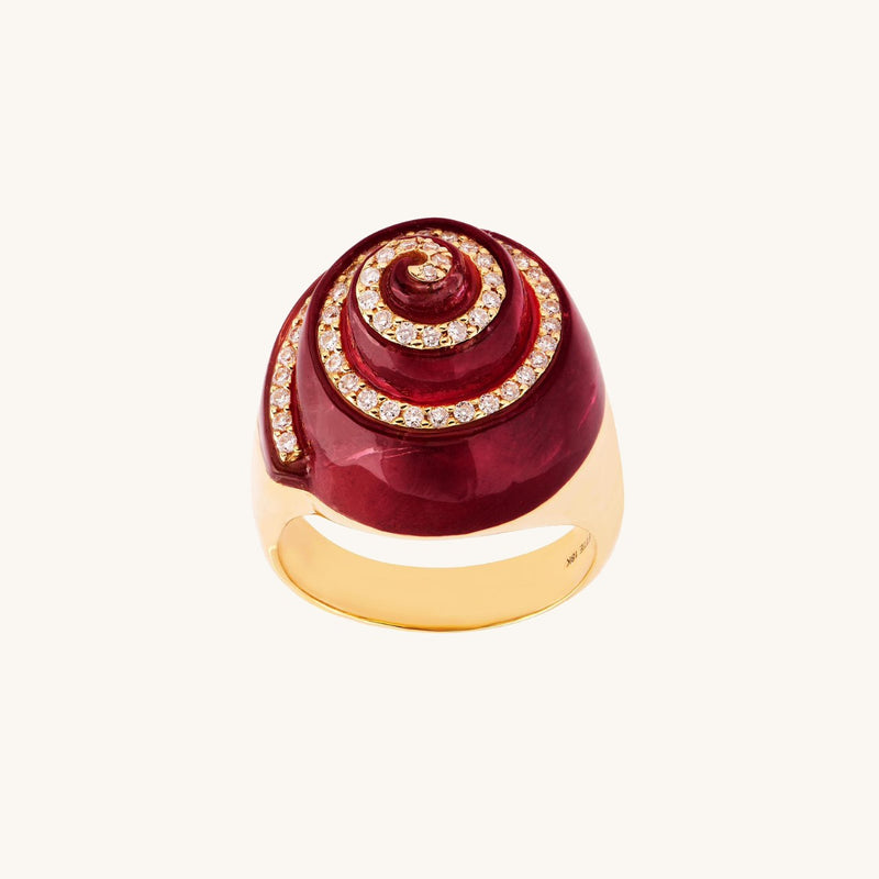 Bague coquillage tourmaline