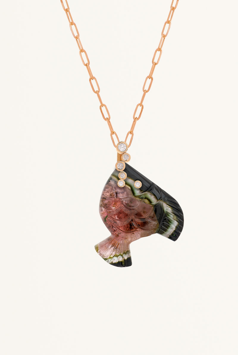 Violette Joaillerie pendentif poisson en tourmaline