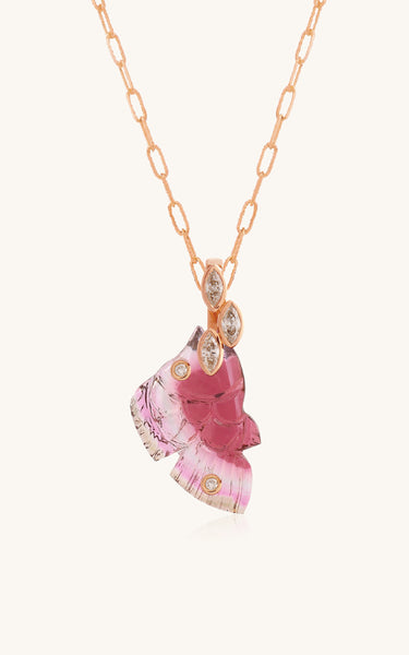 Pendentif Fantaisie Poisson Articulé Blanc Et Violet - Occasion - Bijou Original