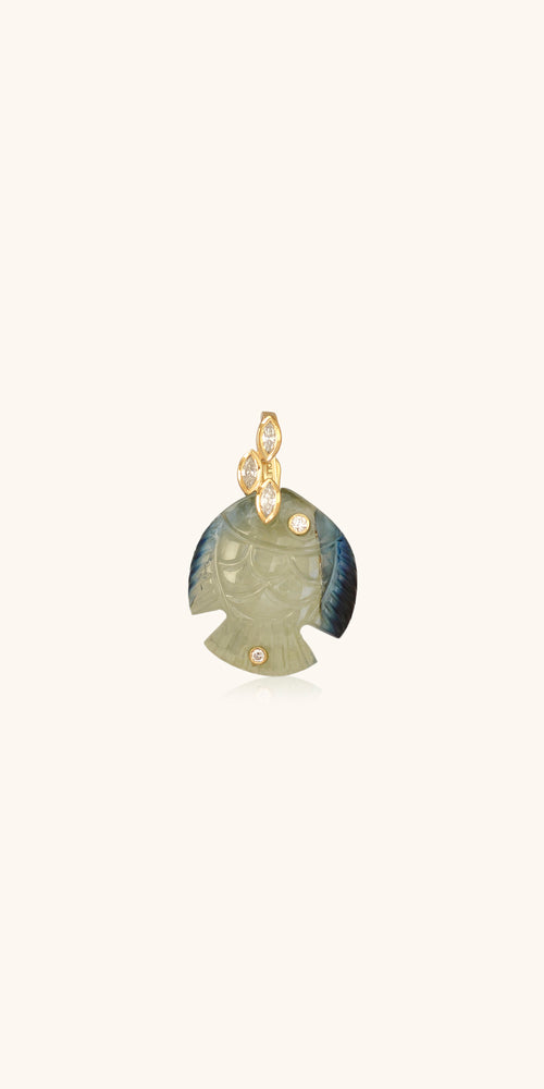 Tourmaline fish pendant Violette joaillerie 