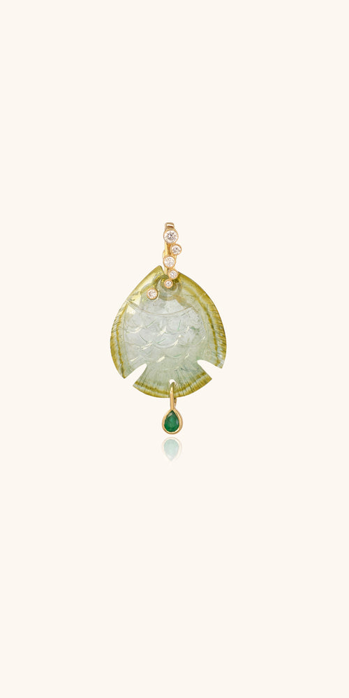 Tourmaline fish pendant VIOLETTE JOAILLERIE 