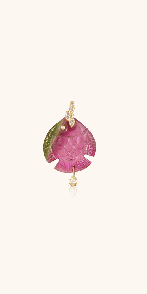 Fish pendant in tourmaline VIOLETTE JOAILLERIE 