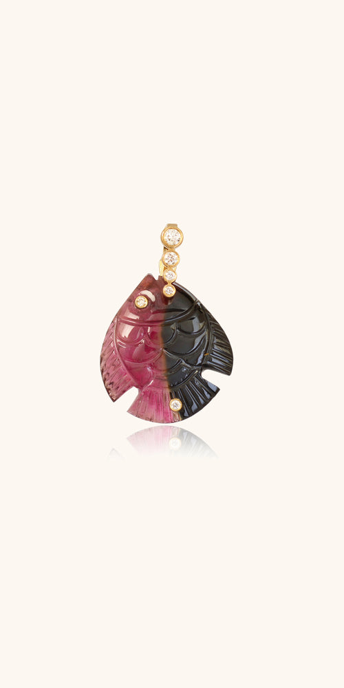 Fish pendant in tourmaline VIolette Joaillerie 