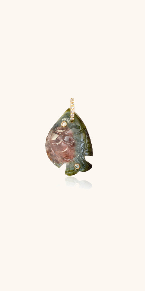 Fish tourmaline pendant Violette Joaillerie 