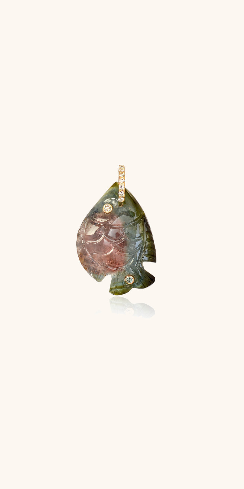 Fish tourmaline pendant Violette Joaillerie 
