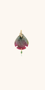 Fish pendant in tourmaline Violette Joaillerie