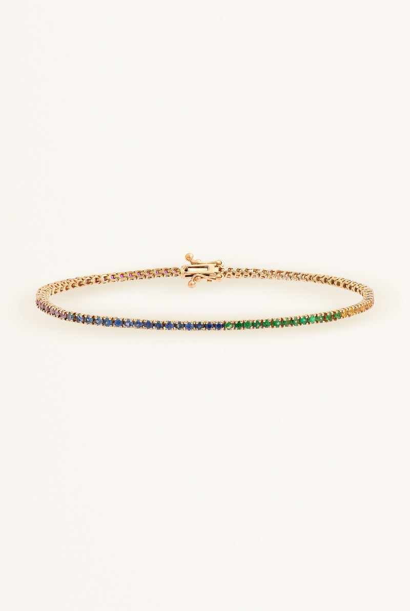 Rainbow tennis bracelet