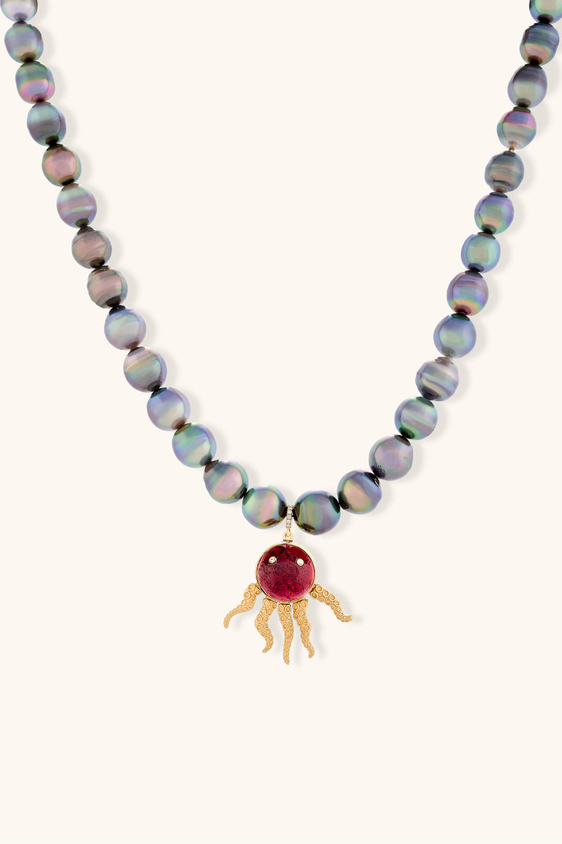 Collier poulpe perles de tahiti