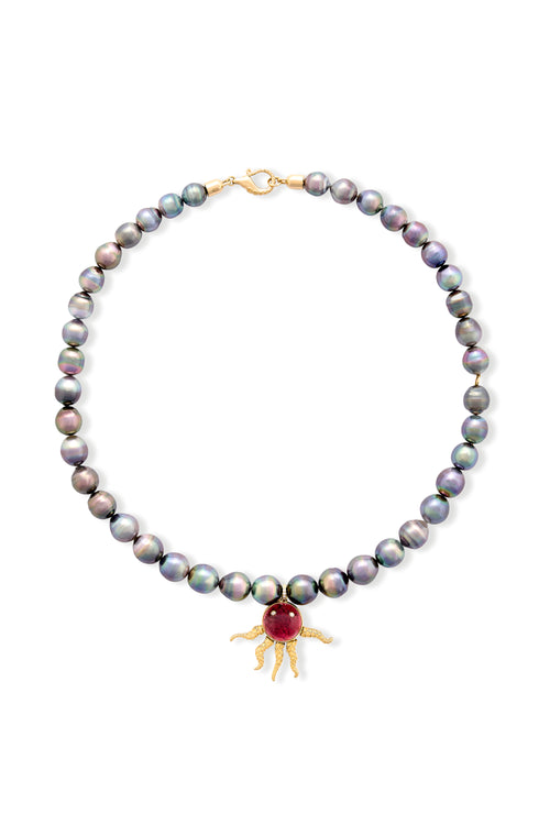 Collier poulpe perles de tahiti